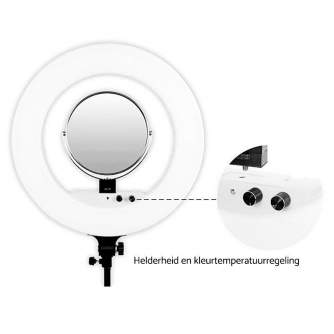 Sortimenta jaunumi - Caruba Round Vlogger 18 inch LED Set PRO with Bag - White - ātri pasūtīt no ražotāja