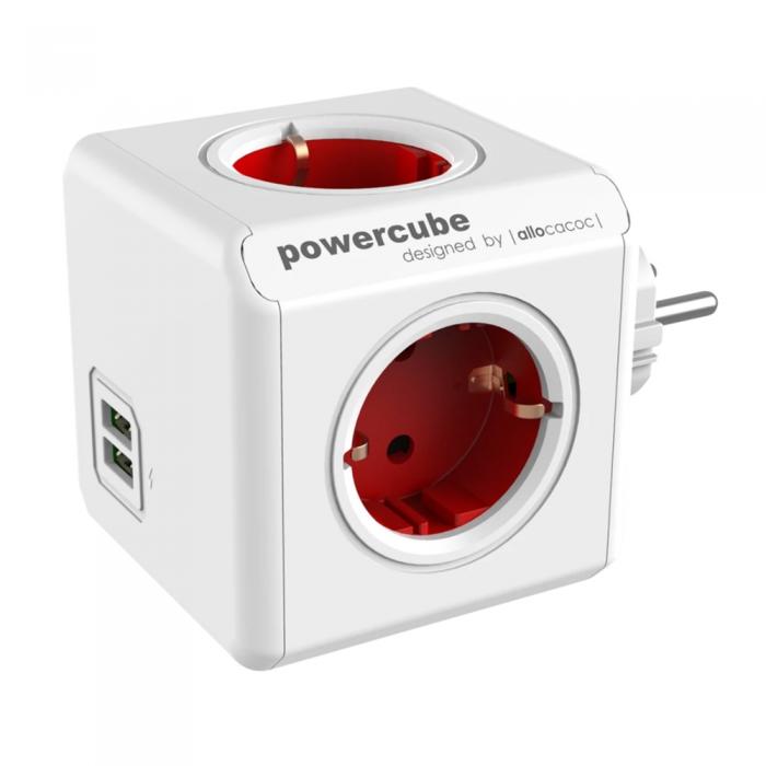 AC адаптеры, кабель питания - Allocacoc PowerCube Original USB Red - быстрый заказ от производителя