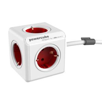 AC Adapters, Power Cords - Allocacoc PowerCube Extended Rood 1,5m Kabel - quick order from manufacturer