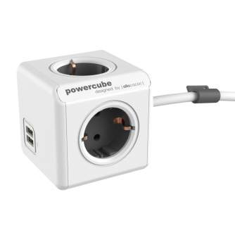 AC адаптеры, кабель питания - Кабель Allocacoc PowerCube Extended USB Grey 1,5 м - быстрый заказ от производителя