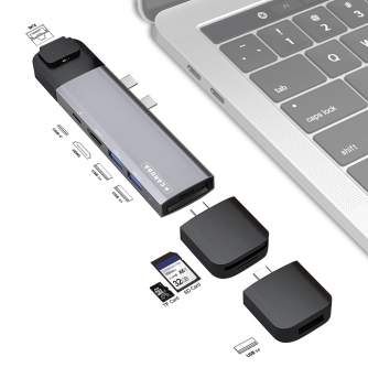 New products - Caruba Multi-Functional 9-in-1 USB-C Hub Space Grey - quick order from manufacturer