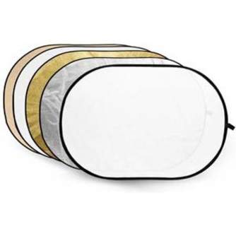 Foldable Reflectors - Caruba 5-in-1 Goud, Zilver, Zonnegeel, Wit, Transparant - 150 x 200cm - quick order from manufacturer