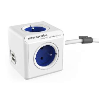 AC Adapters, Power Cords - Allocacoc PowerCube Extended USB Blauw 1,5m Kabel (FR) - quick order from manufacturer