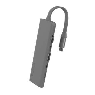 AC адаптеры, кабель питания - Allocacoc Docking HUB USB-C Grey - быстрый заказ от производителя