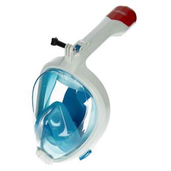 Zemūdens foto - Caruba Full Face Snorkel Mask Swift - Foldable + Action Cam Mount (Blue - L / XL) - ātri pasūtīt no ražotāja
