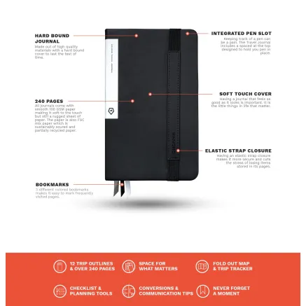 WANDRD THE TRAVEL JOURNAL Black TJ BK 1