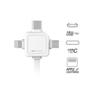 AC adapteri, strāvas vadi - Allocacoc 3-in-1 USB kabelis Grey - ātri pasūtīt no ražotāja