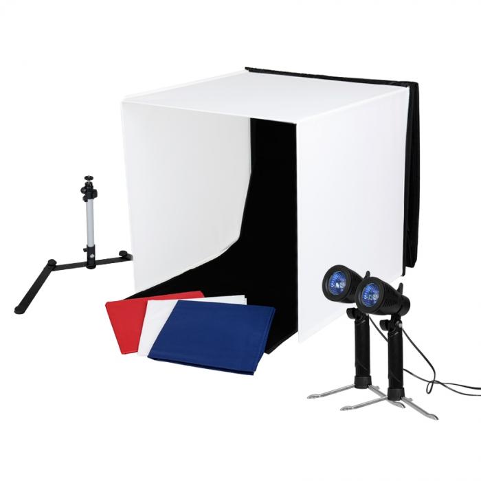Gaismas kastes - Caruba Portable Photo Studio 40x40x40cm with Separate Halogen Bulbs - ātri pasūtīt no ražotāja