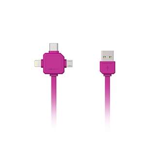 AC Adapters, Power Cords - Allocacoc 3-in-1 USB-kabel Rose - quick order from manufacturer