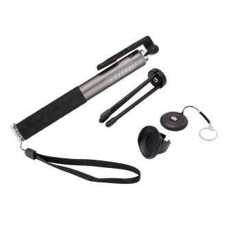New products - Caruba Selfie Stick Large Bluetooth - Grey - quick order from manufacturer