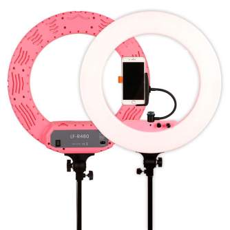 New products - Caruba Round Vlogger 18 inch LED Set PRO met Tas - Roze - quick order from manufacturer
