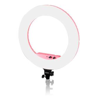 Sortimenta jaunumi - Caruba Round Vlogger 18 inch LED Set PRO with Bag - Pink - ātri pasūtīt no ražotāja