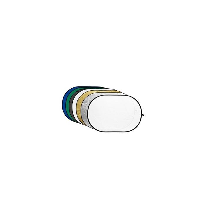 Складные отражатели - Godox 7-in-1 Gold, Silver, Black, White, Transparent, Blue, Green Reflector disc - 120x180cm - быстрый зак