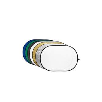 Foldable Reflectors - Godox 7-in-1 Gold, Silver, Black, White, Translucent, Blue, Green Reflector disc - 100x150cm - quick order from manufacturer