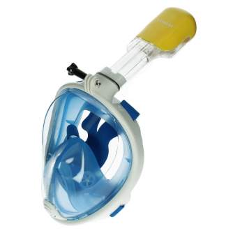 Caruba Full Face Snorkel Masker Dual Air - Afneembaar + Action Cam Mount (Blauw - S / M)