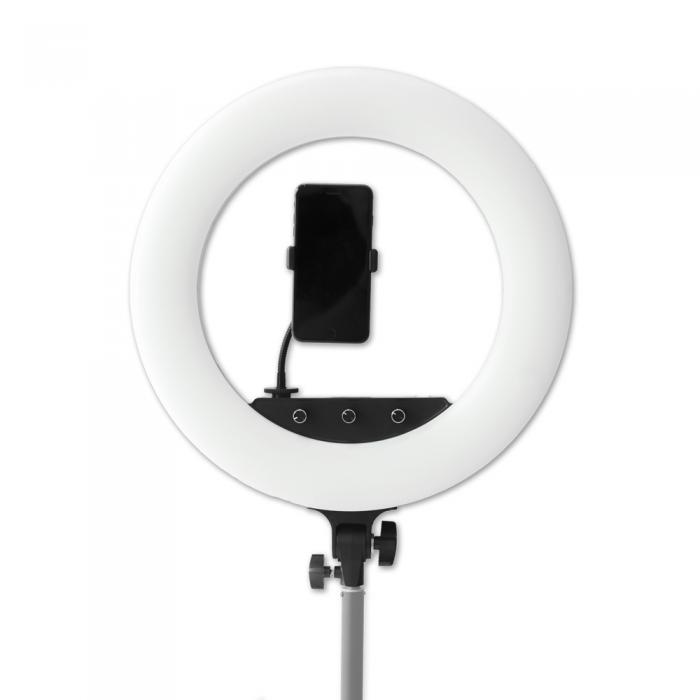 Sortimenta jaunumi - Caruba RGB Round Vlogger 18 inch LED Set with Bag - White - ātri pasūtīt no ražotāja
