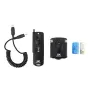 JJC JM-J (II) wireless remote control kit with coiled cable, handheld transmitter, hot shoe receiver, and CR2 and 23A batteries for Olympus cameras