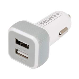 Portatīvie akumulatori - Caruba Duo USB Car Charger 4.8 amp White - ātri pasūtīt no ražotāja