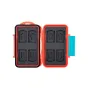 JJC MC-NSMSD16 orange memory card case for 8 Nintendo Switch game cards with molded rubber slots, open view