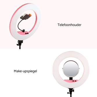 Новые товары - Caruba Round Vlogger 18 inch LED Set Economy met Tas - Roze - быстрый заказ от производителя