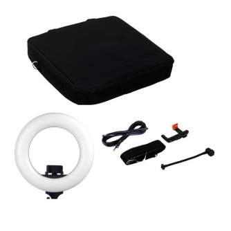 New products - Caruba Round Vlogger 12 inch LED Set met Tas - Zwart - quick order from manufacturer
