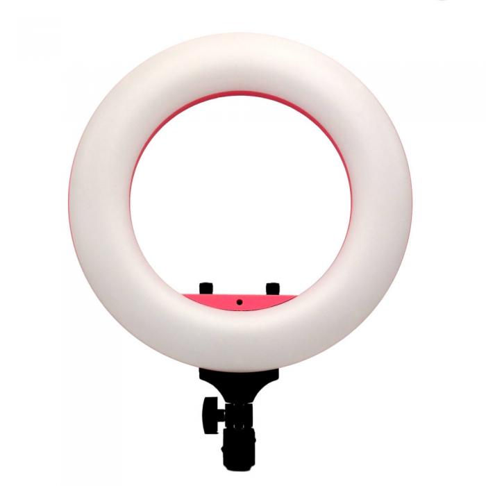 New products - Caruba Round Vlogger 12 inch LED Set met Tas - Roze (MENZ) - quick order from manufacturer