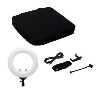 New products - Caruba Round Vlogger 12 inch LED Set met Tas - Wit - quick order from manufacturer