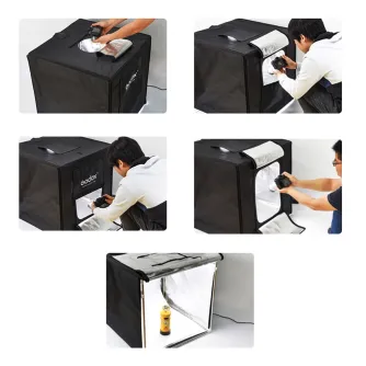 Gaismas kastes - Godox Portable Triple Light LED Ministudio L40x40x40cm - ātri pasūtīt no ražotāja