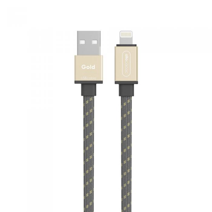 AC adapteri, strāvas vadi - Allocacoc USB kabelis Lightning Flat Gold - ātri pasūtīt no ražotāja