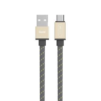 AC adapteri, strāvas vadi - Allocacoc USB kabelis USB-C Flat Gold - ātri pasūtīt no ražotāja