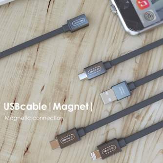 AC адаптеры, кабель питания - Allocacoc USB-кабель Lightning Magnet Grey - быстрый заказ от производителя
