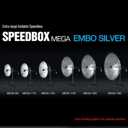 SMDV Speedbox Mega 110 Deep Softbox 110cm Zilver Bowens Mount Mega 110 silver bowens
