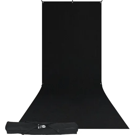 Westcott X Drop Wrinkle Resistant Backdrop Kit Rich Black Sweep (5 x 12) 578SK