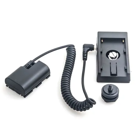 Caruba Canon LP E6 Full Decoding Dummy Batterij + F970 Batterijhuls (veer kabel) DC23