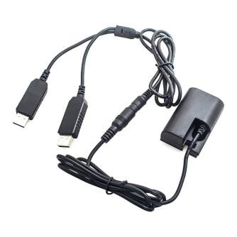Camera Batteries - Caruba Canon LP-E6 Full Decoding Dummy Battery +5V 2A Dual USB cable - buy today in store and with delivery