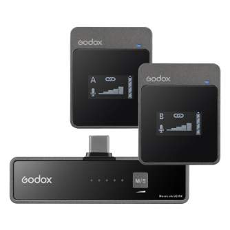 Bezvadu piespraužamie mikrofoni - Godox MoveLink UC2 USB-C for Android & iPhone 15 - ātri pasūtīt no ražotāja