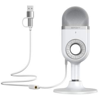 Podcast Microphones - SmallRig 3492 simorr Wave U1 USB Condenser Microphone (White) - quick order from manufacturer