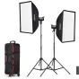 Godox SL100D LED видеосветовая лампа двухместный комплект с софтбоксами, пультом управления и сумкой для транспортировки профессионального студийного освещения