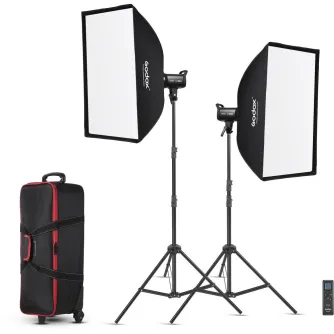 Godox SL100D LED видеосветовая лампа двухместный комплект с софтбоксами, пультом управления и сумкой для транспортировки профессионального студийного освещения