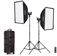Godox SL100D LED видеосветовая лампа двухместный комплект с софтбоксами, пультом управления и сумкой для транспортировки профессионального студийного освещенияGodox SL100D LED видеосветовая лампа двухместный комплект с софтбоксами, пультом управления и сумкой для транспортировки профессионального студийного освещения