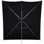 Background Set with Holder - Westcott X-Drop Pro Wrinkle-Resistant Backdrop Kit - Rich Black (8 x 8) - quick order from manufacturer