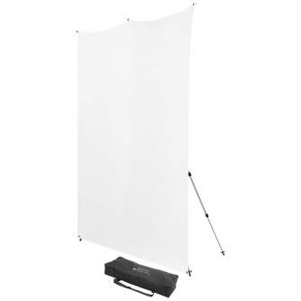 Background Set with Holder - Westcott X-Drop Pro Wrinkle-Resistant Backdrop Kit - High-Key White (8 x 8) - buy today in store and with delivery