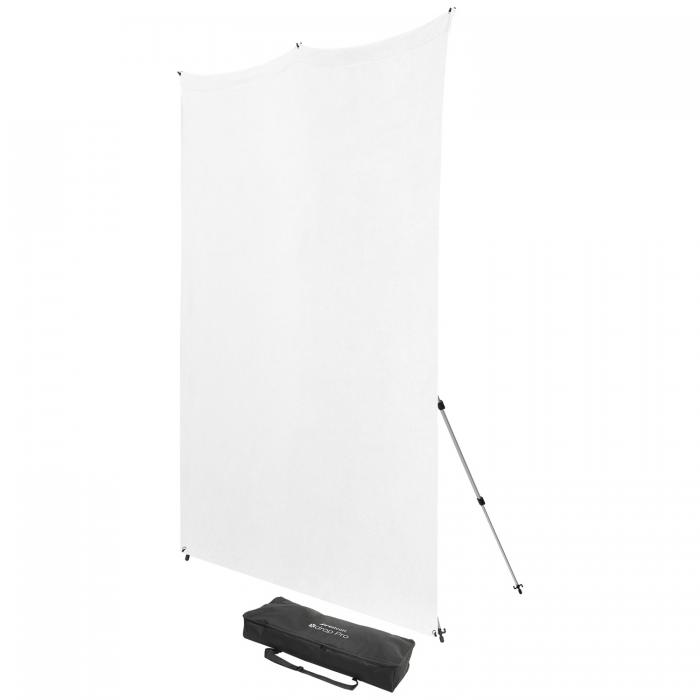 Комплект фона с держателями - Westcott X-Drop Pro Wrinkle-Resistant Backdrop Kit - High-Key White (8 x 8) - купить сегодня в маг