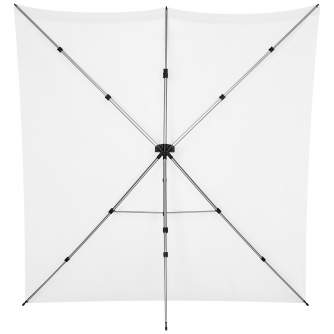 Комплект фона с держателями - Westcott X-Drop Pro Wrinkle-Resistant Backdrop Kit - High-Key White (8 x 8) - купить сегодня в маг