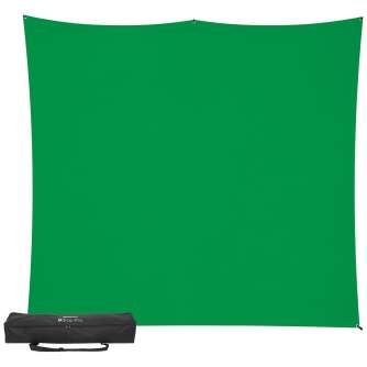 Комплект фона с держателями - Westcott X-Drop Pro Wrinkle-Resistant Backdrop Kit - Chroma-Key Green Screen (8 x 8) - быстрый за