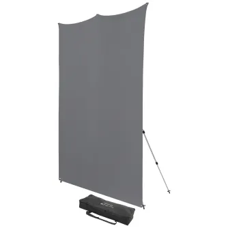 Fonu komplekti ar turētāju - Westcott X-Drop Pro Wrinkle-Resistant Backdrop Kit - Neutral Grey (8 x 8) - ātri pasūtīt no ražotāja