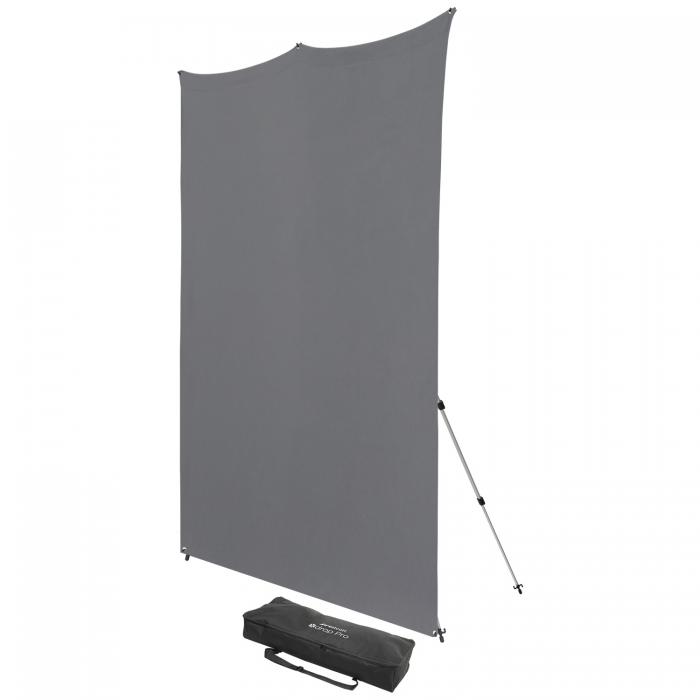 Комплект фона с держателями - Westcott X-Drop Pro Wrinkle-Resistant Backdrop Kit - Neutral Grey (8 x 8) - быстрый заказ от прои