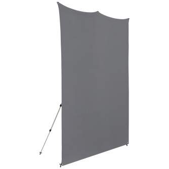 Background Set with Holder - Westcott X-Drop Pro Wrinkle-Resistant Backdrop Kit - Neutral Grey (8 x 8) - quick order from manufacturer