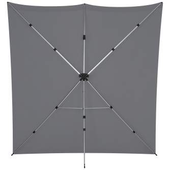 Background Set with Holder - Westcott X-Drop Pro Wrinkle-Resistant Backdrop Kit - Neutral Grey (8 x 8) - quick order from manufacturer