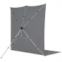 Fonu komplekti ar turētāju - Westcott X-Drop Pro Wrinkle-Resistant Backdrop Kit - Neutral Gray Sweep (8 x 13) - купить сегодня в